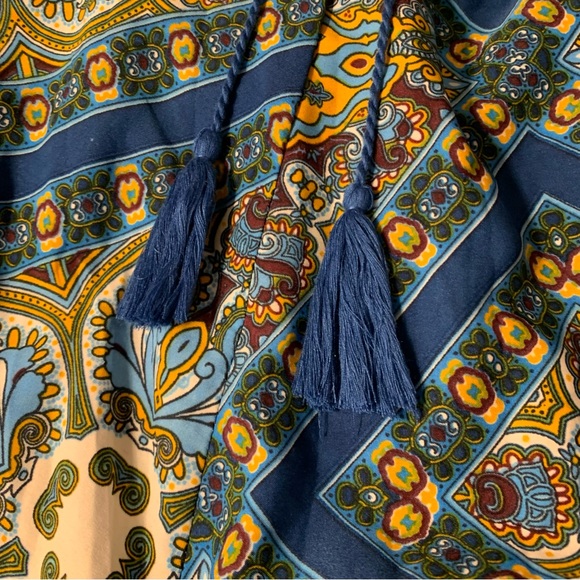 Beautiful Flowy Maxi Dress Made in India With Small Rope Waist Tie Size Small - Picture 6 of 12